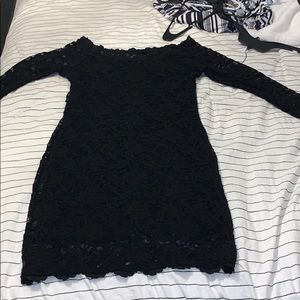 macy’s black lace dress